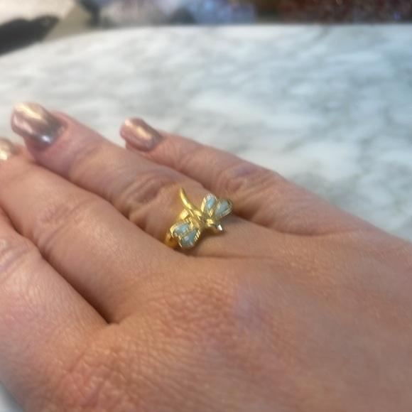 Larimar butterfly 🦋 ring 18kt over sterling silver ring in size 7 - Picture 3 of 8